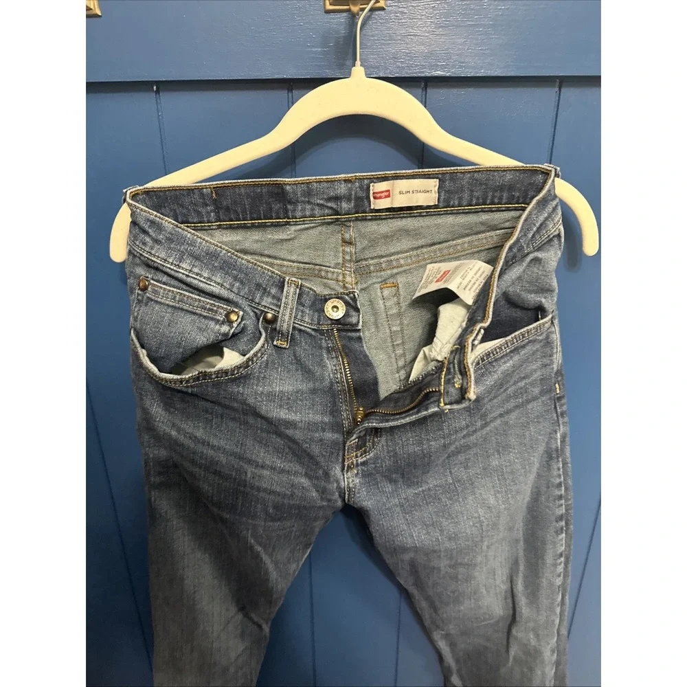 Wrangler Slim Straight Denim Blue Jeans Men's 28' X 30' 1092SSWJS‎